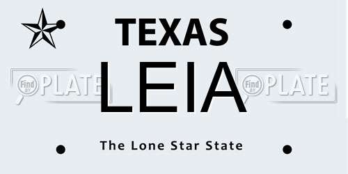 LEIA Texas License Plate