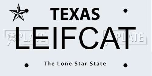 LEIFCAT Texas License Plate