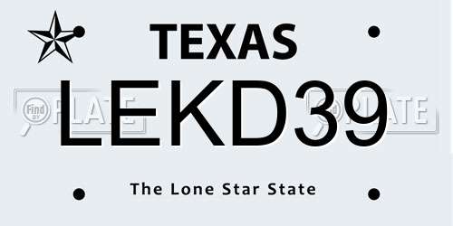 LEKD39 Texas License Plate