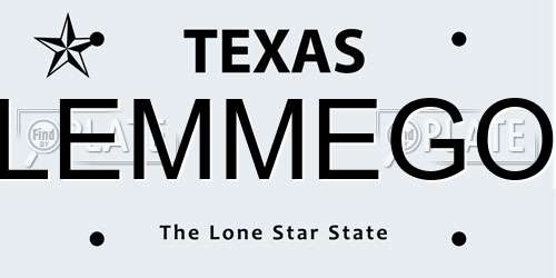 LEMMEGO Texas License Plate