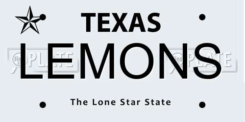 LEMONS Texas License Plate