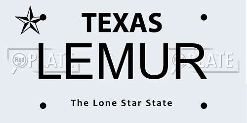 LEMUR Texas License Plate