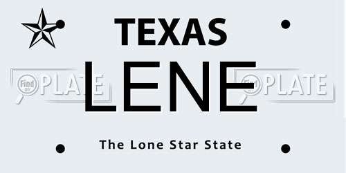 LENE Texas License Plate