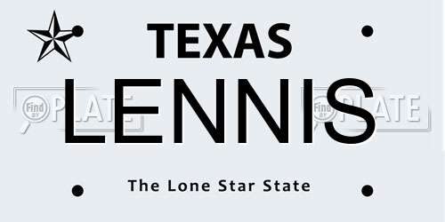 LENNIS Texas License Plate