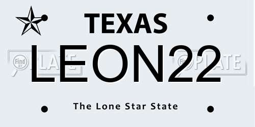 LEON22 Texas License Plate