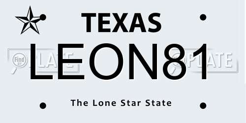 LEON81 Texas License Plate