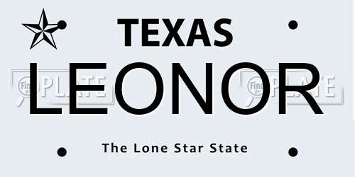 LEONOR Texas License Plate