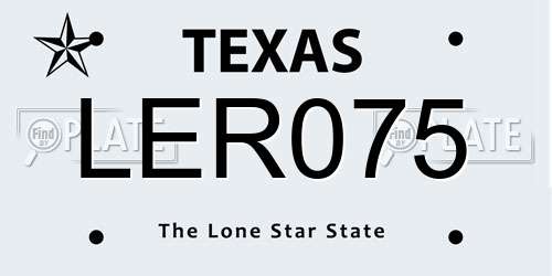 LER075 Texas License Plate