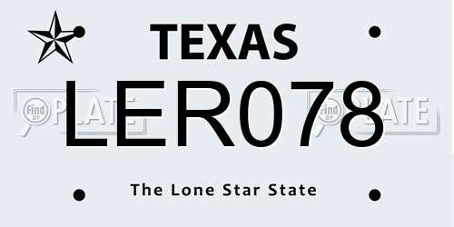 LER078 Texas License Plate
