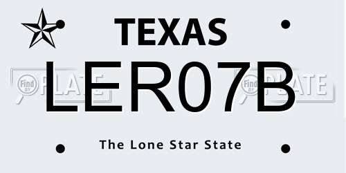 LER07B Texas License Plate