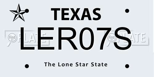 LER07S Texas License Plate