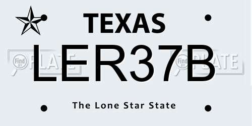 LER37B Texas License Plate