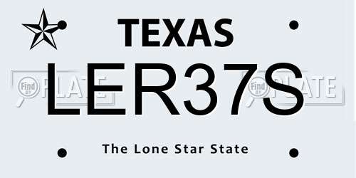 LER37S Texas License Plate