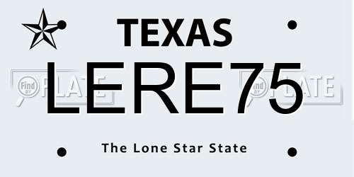 LERE75 Texas License Plate