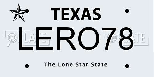 LERO78 Texas License Plate