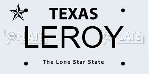 LEROY Texas License Plate