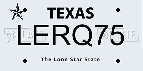 LERQ75 Texas License Plate