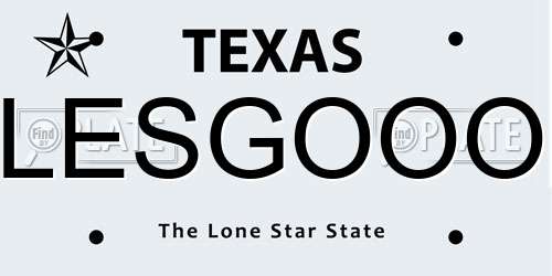 LESGOOO Texas License Plate