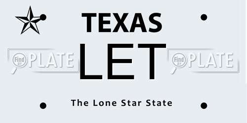 LET Texas License Plate