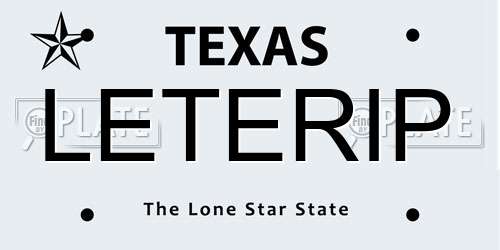 LETERIP Texas License Plate