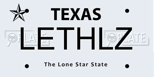 LETHLZ Texas License Plate