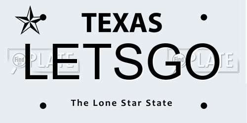 LETSGO Texas License Plate