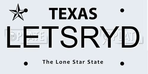 LETSRYD Texas License Plate