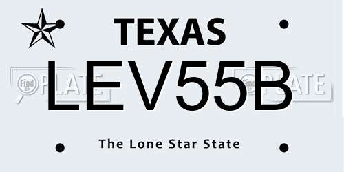 LEV55B Texas License Plate
