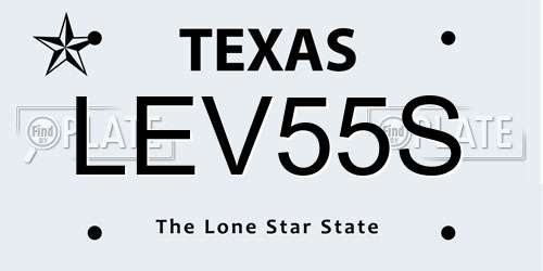 LEV55S Texas License Plate