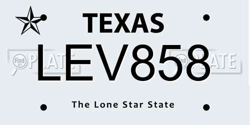 LEV858 Texas License Plate
