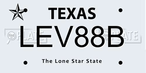 LEV88B Texas License Plate