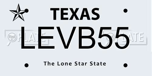 LEVB55 Texas License Plate