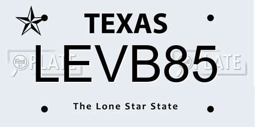LEVB85 Texas License Plate