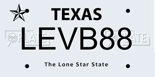 LEVB88 Texas License Plate