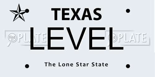 LEVEL Texas License Plate