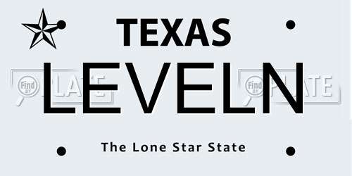LEVELN Texas License Plate