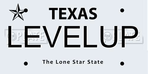 LEVELUP Texas License Plate