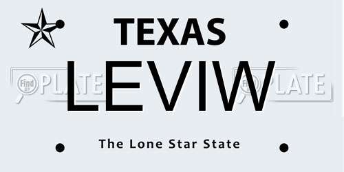 LEVIW Texas License Plate