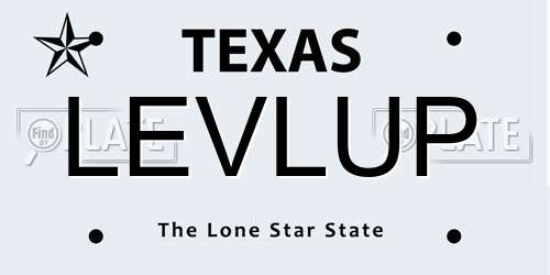 LEVLUP Texas License Plate