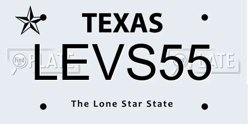 LEVS55 Texas License Plate