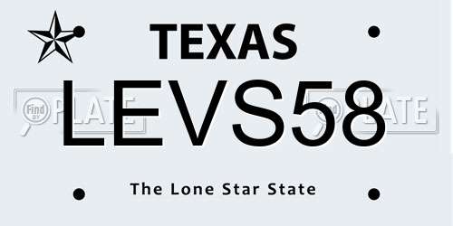 LEVS58 Texas License Plate