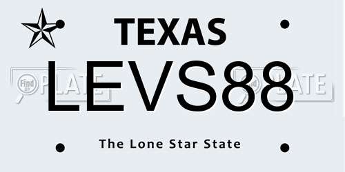 LEVS88 Texas License Plate