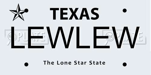 LEWLEW Texas License Plate