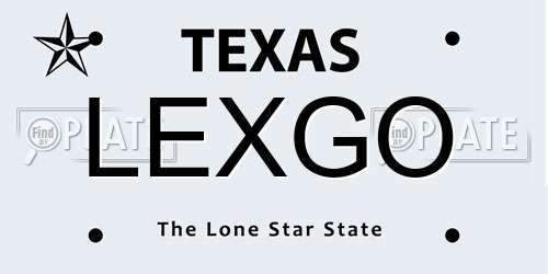 LEXGO Texas License Plate
