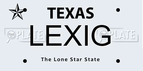 LEXIG Texas License Plate