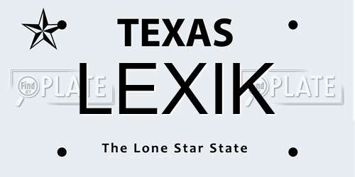 LEXIK Texas License Plate