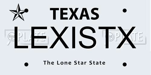 LEXISTX Texas License Plate