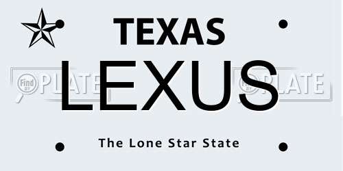 LEXUS Texas License Plate
