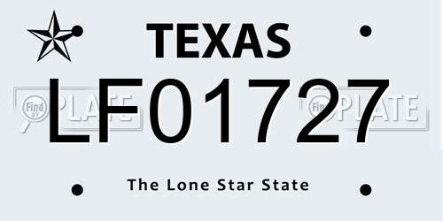 LF01727 Texas License Plate