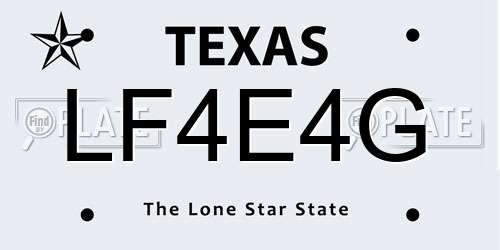 LF4E4G Texas License Plate